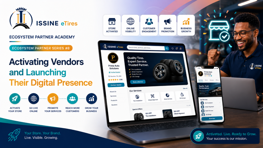 ISSINE eTires Ecosystem Partner Series #8: Activating Vendors and Launching Their Digital Presence