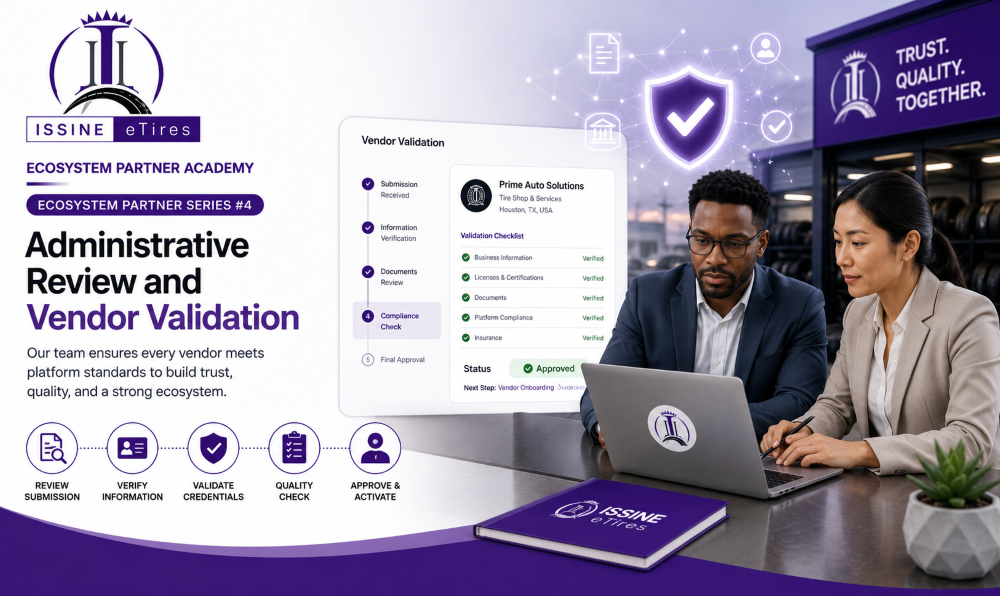ISSINE eTires Ecosystem Partner Series #4: Administrative Review and Vendor Validation